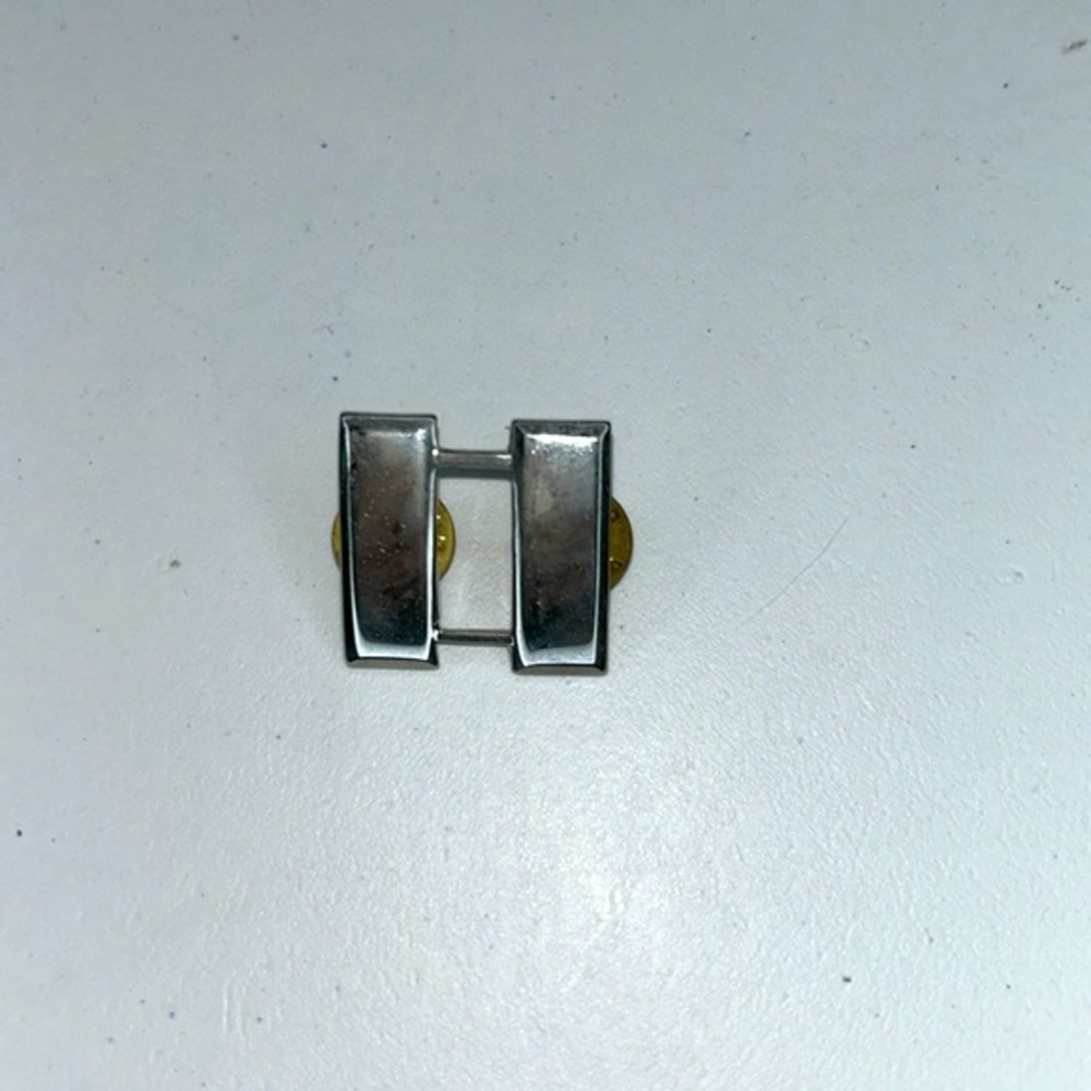 Captains Bars Rank Insignia Badge Sterling Silver 1” Made in the USA